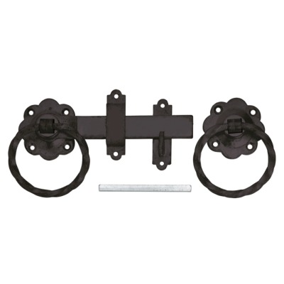 Powder Coated Gate Latch Black Twisted Ring Handle Round Tap...